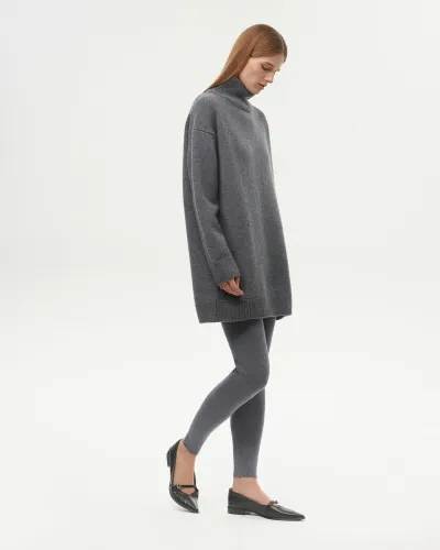Платье-свитер мини серого цвета
