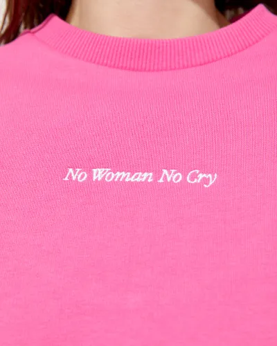 Свитшот объемный с вышивкой No Woman No Cry