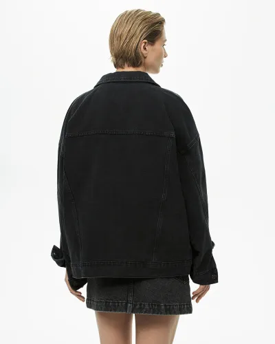 Куртка джинсовая базовая темно-серого цвета