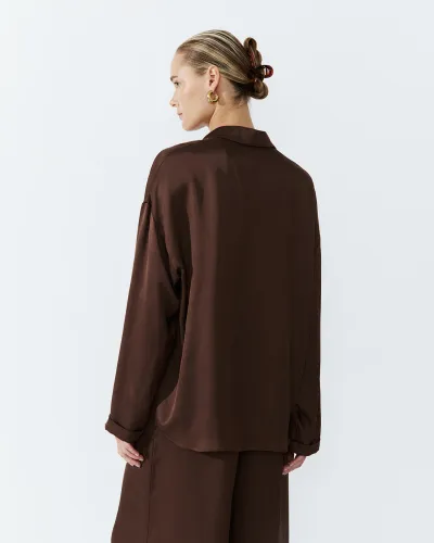 Блуза из вискозы шоколадного цвета