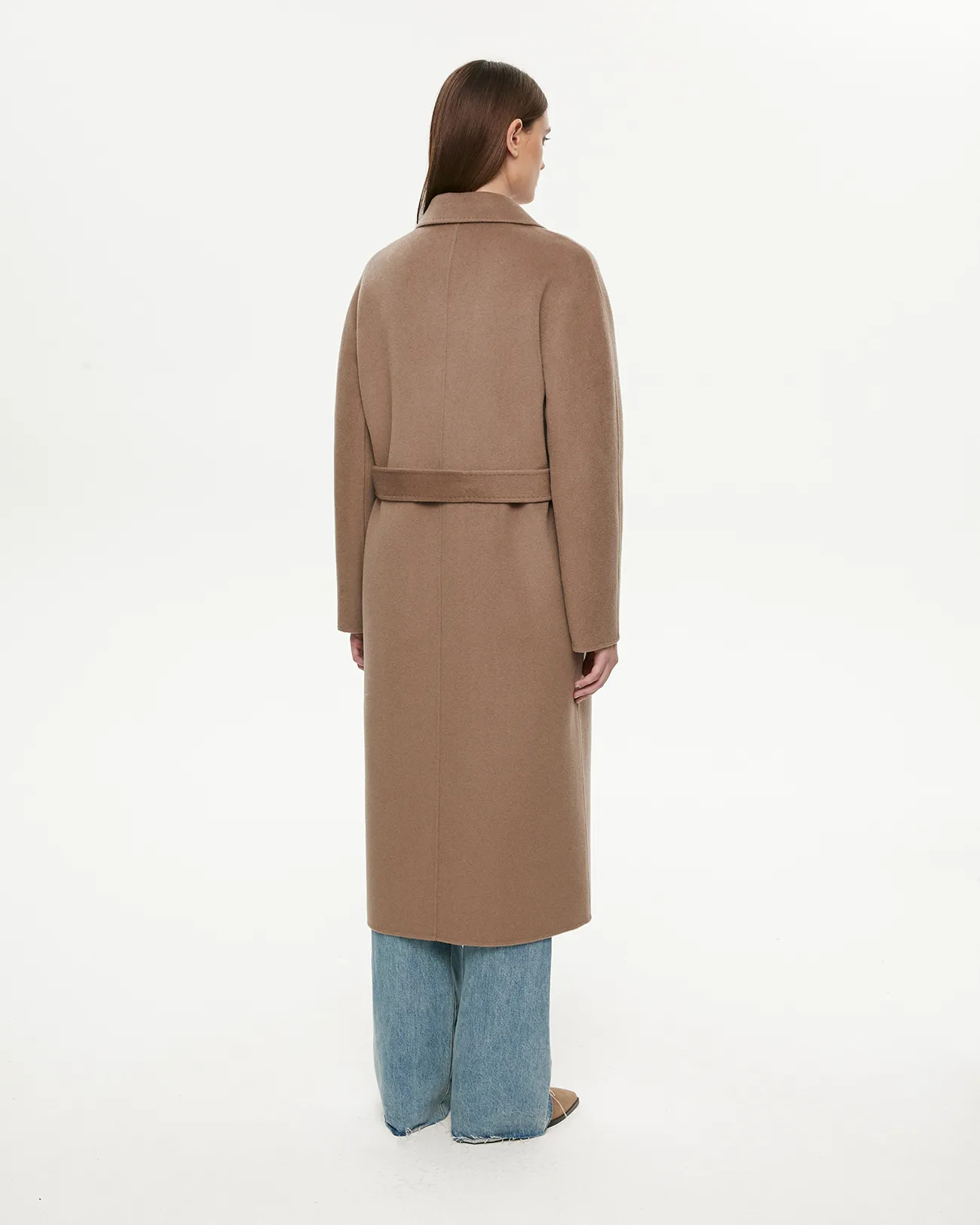 Пальто из шерсти с кашемиром коричневого цвета